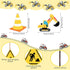 24 Pieces Christmas Ornaments Construction Wood Ornaments with Rope Trucks Hanging Wood Signs Truck Digger Cutouts Traffic Zone Wood Xmas Decorati...