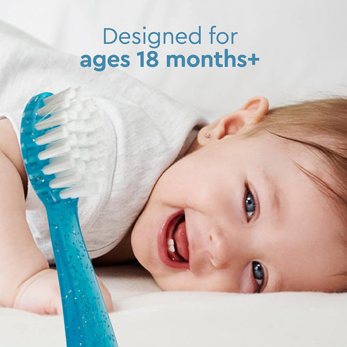 RADIUS Totz Toothbrush Extra Soft Brush BPA Free & ADA Accepted Designed for Delicate Teeth & Gums for Children 18 Months & Up - Magenta Sparkle -...