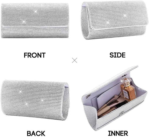 Yokawe Women's Bling Crystals Evening Clutch Bag Sparkly Rhinestone Purse Crossbody Bags Wedding Prom Party Handbags...