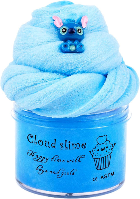 (7oz 200ML) Blue Cloud Slime, DIY Stress Relief Toy Scented Slime with Cute Slime Fun Charms, Birthday Gifts for Kids Girls Boys, Party Favor...