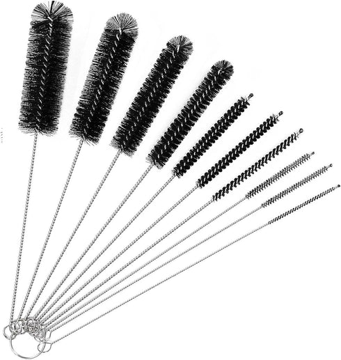 Straw Cleaner Brush Sets, 10 inch Long Tube and Bottle Cleaning Brushes, 10 PCS Professional Flexible Brushes for Cleaning Pipes, Keyboards, Glass...