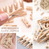 Sturdy Mini Clothes Pins for Photo, 150 Pcs 1 Inch Natural Wooden Clothespins with 33 FT Jute Twine, Small Clips for Crafts Display, Baby Shower G...