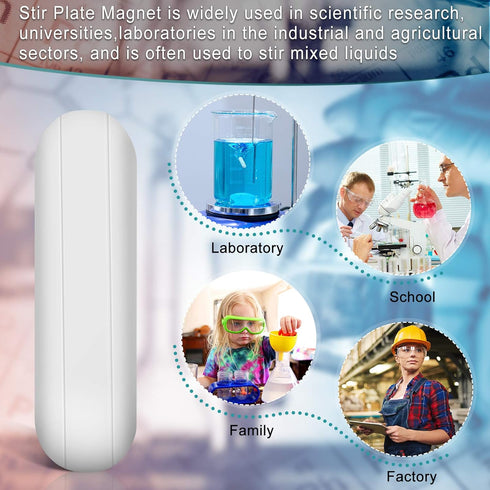 PTFE Magnetic Stirrer Mixer Stir Bar, White Color, Stir Rod Magnetic, Laboratory Bar, Stir Plate Bar, Stir Plate Magnet Stick (4 Pieces, 35 mm/ 1....