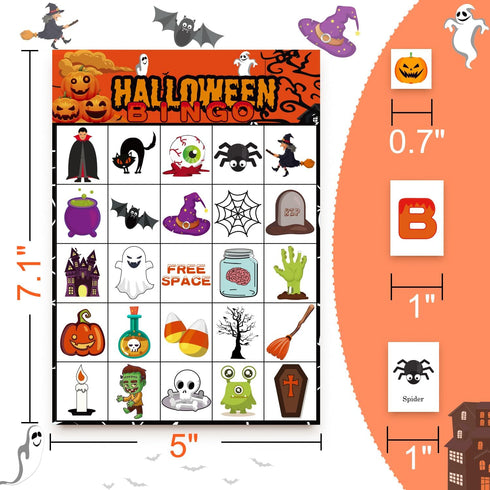 40 Players Halloween Bingo Game Cards - Hallowmas Goodie Bags Stuffers Gifts for Kids Holiday Activity Party Supplies Favors...