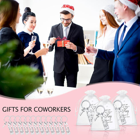 Misdary 72 Pcs Team Appreciation Gifts Thank You Keychain Bulk with Card Organza Bag for Coworkers Employee Staff Teacher Nurse Volunteer Team...