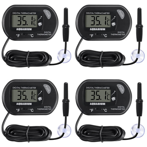 AITRIP 4PCS Digital Aquarium Thermometer, Fish Tank Thermometer, Water Thermometer with Large LCD Display, Reptile Thermometer for Fish Tank Water...