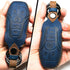 Leather Cover Key Fob Shell Compatible with Ford F150/F250 2015 2016 2017 5 Buttons Keyless Remote Control (B-Blue) …...