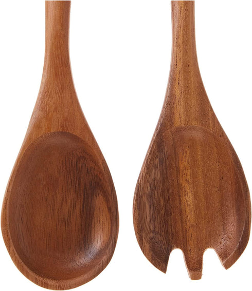 Lipper International Acacia Oblong Salad Servers, 12" Long, One Pair...