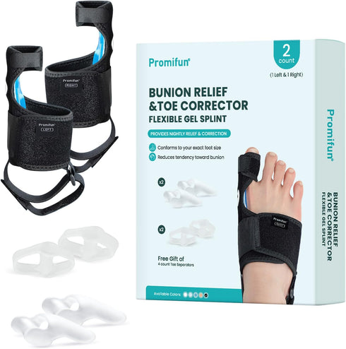 Bunion Corrector Women & Men Big Toe: 1 Pair Bunion Splint Brace - Adjustable Bunion Correction with Soft Gel - Bunion Pads for Pain Relief - Toe ...