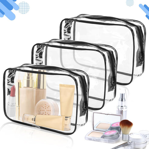 15 PCS Transparent Cosmetic Bags Clear Toiletry Bags Waterproof Makeup Bags PVC Plastic Zippered Organizer Cases for Travel Vacation Bathroom......