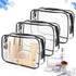 15 PCS Transparent Cosmetic Bags Clear Toiletry Bags Waterproof Makeup Bags PVC Plastic Zippered Organizer Cases for Travel Vacation Bathroom......