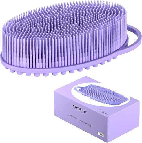 Metene Silicone Body Scrubber, Exfoliating Body Scrubber for Use in shower,Lathers Well, Long Lasting, Soft Body Scrubber for Shower and Bath Skin...