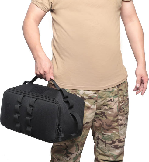 Tactical Camping Storage Bag 11L Tactical Utility Tote Bag Camping Cookware Organizer Trunk Organizer with Shoulder Strap (Army Green)...