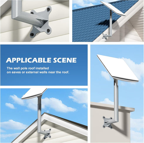 Starlink Mount,Wall Pole Roof Mount Bracket Compatible for Starlink V2, Mounting Kit for Starlink Internet Kit Satellite, Starlink Short Wall Moun...