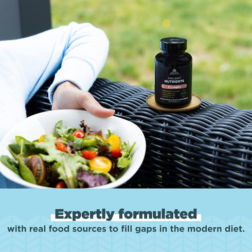 Ancient Nutrition Vitamin B Complex Supplement, 8 Balanced B-Vitamins, Supports Healthy Energy Levels, Adaptogenic Herbs, Enzyme Activated, Paleo ...