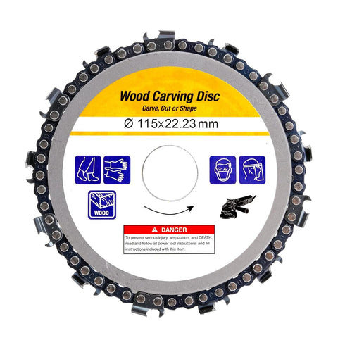 4-1/2" Angle Grinder Disc 13 Teeth Chain Plate Wood Carving Disc Cutting Blade for 7/8" Arbor Angle Grinder Woodworking Cutter Tool...