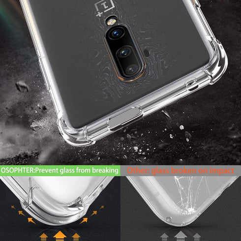 Osophter for Oneplus 7T Pro Case Clear Transparent Reinforced Corners TPU Shock-Absorption Flexible Cell Phone Cover for One Plus 7T Pro 5G McLare...