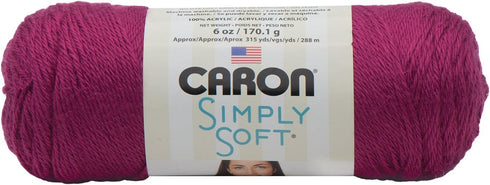 Caron Simply Soft Fuchsia Yarn - 3 Pack of 170g/6oz - Acrylic - 4 Medium (Worsted) - 315 Yards - Knitting, Crocheting & Crafts......
