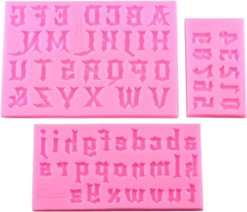 Mujiang Number Chocolate Mould Silicone Letter Mold Candy Making Alphabet Fondant Molds Set of 3...