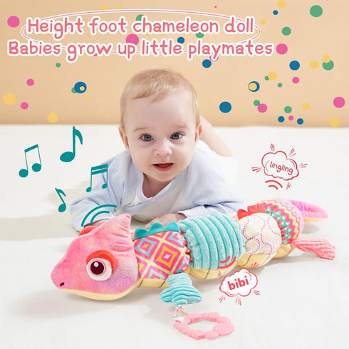 Snap Baby Toys 0 to 12 Months Plush Toy Musical Stuffed Animal Infant Sensory Toy Tummy Time Newborn 0-3-6-12 Months Gift...