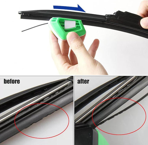 1 PC Car Front Windshield Wiper Repairer, Wiper Sharpener for Quick and Easy Repair, Portable Easy-to-Hold DIY Smart Repair Tool with Cleaning Spo...
