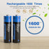 Hixon Rechargeable AA Batteries, 3500mWh(2330mAh) high Capacity AA Battery,1.5V Constant Output,AA Rechargable Batteries,4 Counts Lithium AA Batte...