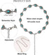 4 Pieces Bohemian Turquoise Jewelry Set Chain Waist Belt Turquoise Necklace Vintage Turquoise Dangle Earrings and Bracelet Western Jewelry for Wom...