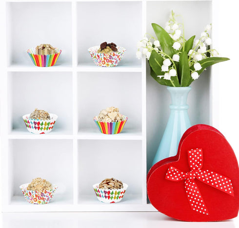 600 count Cupcake Baking Cups Muffin Cupcake Liners Candy Cup Mini Colorful Cupcake Wrappers Rainbow Combo Disposable Baking Cups Set for Birthday...