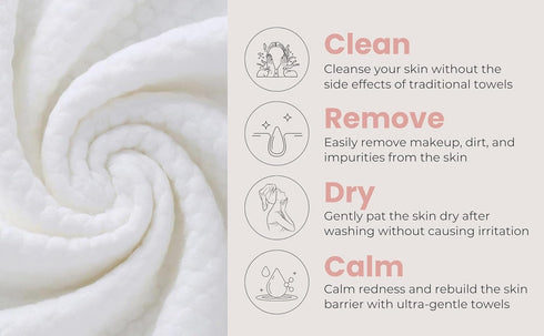 Vegan-Friendly, Unscented, Disposable Face Towel, 100% Biodegradable, Face Towellets, Makeup Remover, Hypoallergenic, Super Soft...