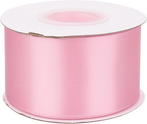 2 inch Wide 25 Yards Pink Satin Ribbon,Silk Ribbons Roll Craft Fabric Ribbon for Gift Wrapping, Perfect Wedding, Party Wreath, Sewing,Holiday Deco...