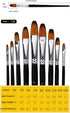 Artist Paint Brushes Set,9 Pcs Professional Filbert Brushes for Acrylic Oil Watercolor Gouache Painting Kits with Long Handle Nylon Hair Black...