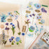 2 Sheets Vintage Rub on Transfer Flower Leaves Stickers 2 Sheet Linen, Clear Rub on Transfer Floral Stickers Decals for Wood Crafts Wine Glass Fab...