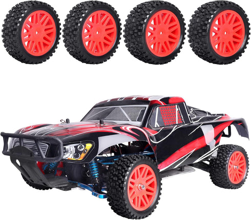 Hobbypark 12mm Hex RC 1/10 Buggy Wheels and Tires Set Height 3.46''(88mm) for Redcat Shockwave Tornado S30 EPX/PRO ExceedRC EP SunFire HSP Off Roa...