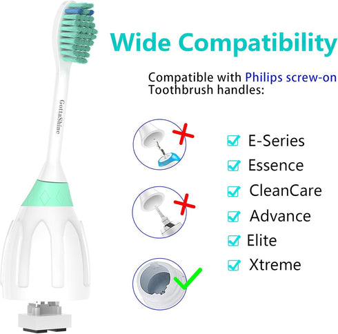 Replacement Toothbrush Heads Compatible with Philips Sonicare Screw-on E-Series, Xtreme, CleanCare Electric Toothbrush, Sonicare Replacement Heads...
