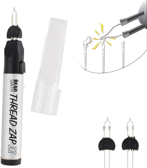 The Beadsmith Thread Zap - 5.25” Thread Burner - Plus 2 pack Replacement Tips Included - Trim, Burn and Melt thread with one touch, Ideal for fini...