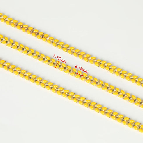 YOUBEIYEE 3M Gold Plated Chain Necklace for Women Jewelry DIY Brass Arrow Cable Link Chain Jewelry Making Supplies Findings Yellow Enamel Craft Ch...