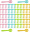 100 Pcs Mini Disposable Plastic Cake Fork, Fork and Spoon Two In One Tablewar, Individually Wrapped Forks for Cakes, Desserts, Ice Cream, Bread...