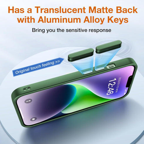 for iPhone 14 Phone Case, Shockproof for iPhone 13 Case, Military Grade Drop Protection, Protective Hard Back Slim Translucent Case for iPhone 13/...