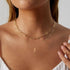 Gold Initial Necklaces for Women,Dainty 14K Real Gold Plated Letter Necklace Small Initial Pendant Choker Necklace Paperclip Layered Necklace Stac...