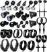16 Pairs Men Earrings Set - Black Stainless Steel Cross Dangle Hoop & Ear Stud Fashion Piercing Jewelry for Birthdays, Parties & More...