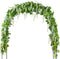 Mavee Artificial Wisteria Vine Garland Hanging Decor - 28.8ft Silk Flowers with Ivy Leaves (4x7.2ft) for Wedding, Home Floral Arrangements - White...