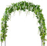 Mavee Artificial Wisteria Vine Garland Hanging Decor - 28.8ft Silk Flowers with Ivy Leaves (4x7.2ft) for Wedding, Home Floral Arrangements - White...