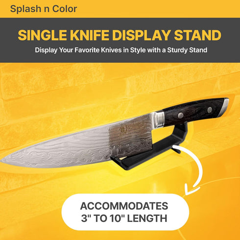 Single Knife Display Stand - Display Your Favorite Knives in Style with a Sturdy Stand - Accommodates 3" to 10" Length - Show Quality Multi-Color ...