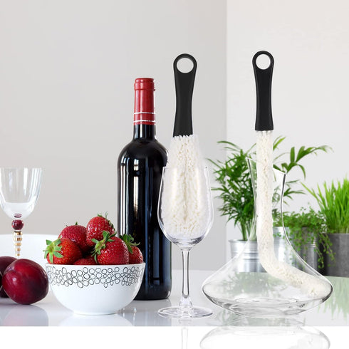 3 Pieces Decanter Cleaning Brush Flexible Bottle Scourer and 400 Pieces Reusable Decanter Cleaning Beads Household Cleaning Tools for Wine Decante...