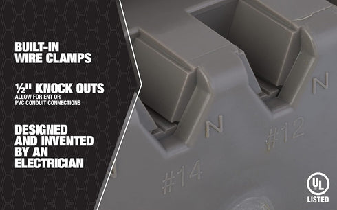 Southwire MSBMMT6G Six Device Adjustable Depth, Heavy Duty 42lb Screws Included 6-Gang Multi-Mount Electrical Box, Gray...