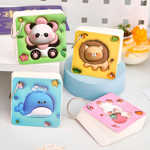 Mini Notebooks, 4 PCS Tiny Cute Animals Pocket Notebooks, Aesthetic Notebook Small Journal Thick Hardcover Blank Pages Memo Notepad for School Sup...