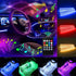 Car LED Strip Light Interior, Sound Active 4 Lines 48 LEDs Multicolor Music Sync Interior Car Lights Under Dash Waterproof led Lights for car, Wir...