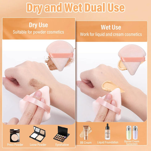 20pcs Triangle Powder Puff, Setting Powder Puff for Make Up, Face Puff Pads for Loose Powder and Press Powder, Makeup Sponge Powder Applicator for...