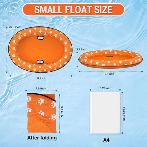 Pet Soft Dog Float Raft - Inflatable Dog Swimming Float for Summer (Small, Orange)...