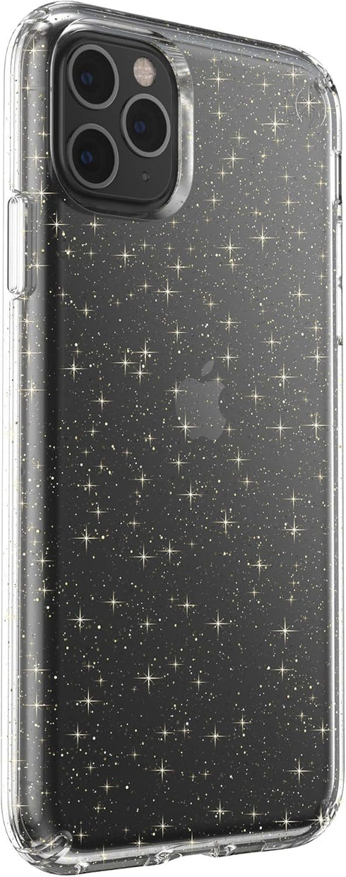 Speck iPhone 11 Pro Max Case - Presidio Clear + Glitter - Protective Ultra Thin Slim Hard Anti Scratch Cover, Clear/Gold Glitter (130027-5636)...